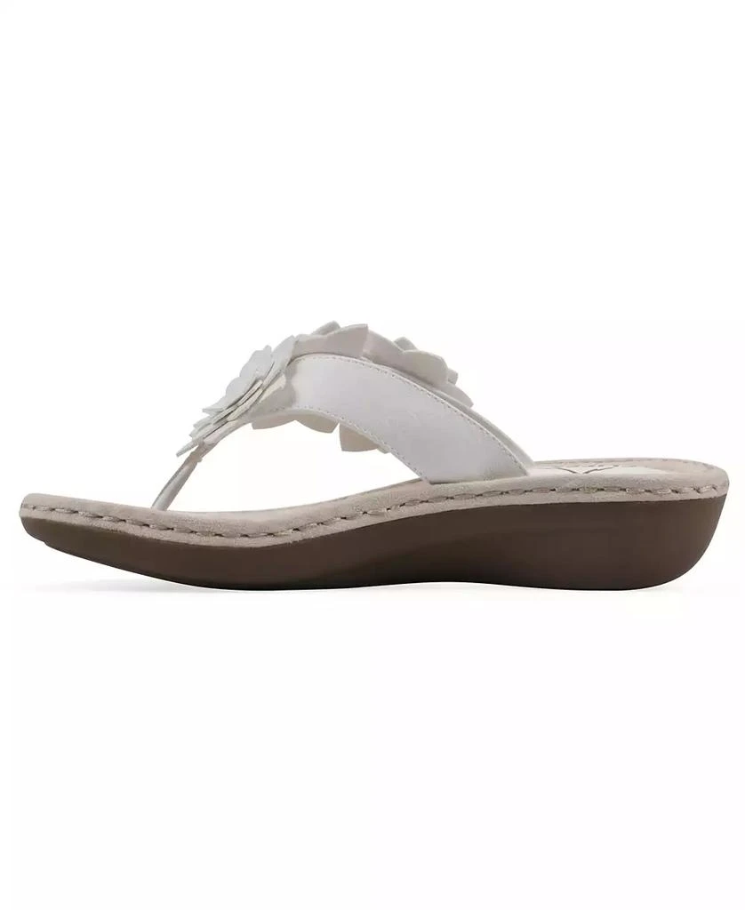 White Mountain Women's Content Floral Wedge Slip-On Sandals 7