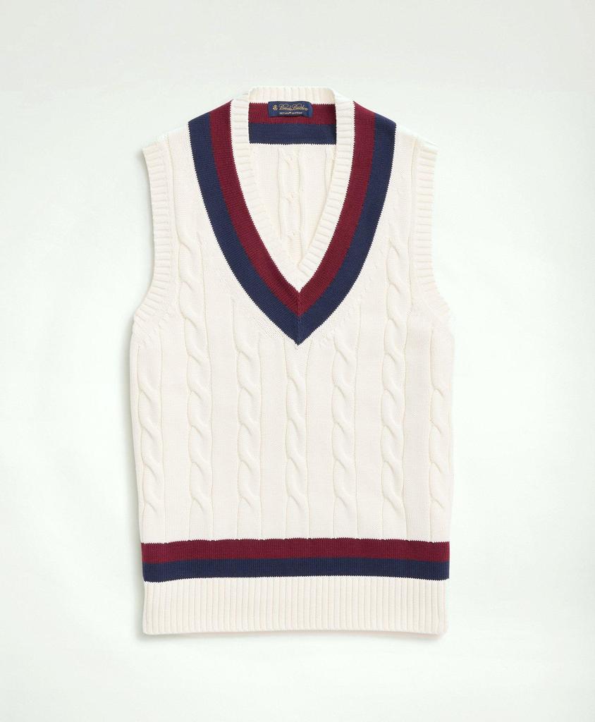 Brooks Brothers Vintage-Inspired Tennis V-Neck Vest in Supima® Cotton