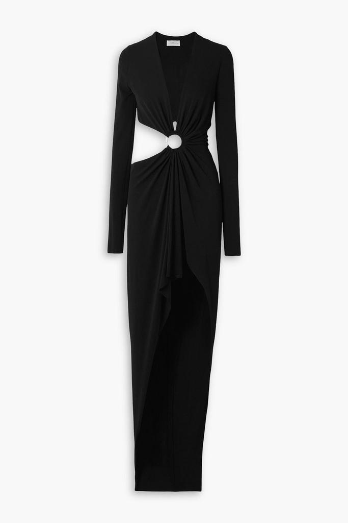 Alexandre Vauthier Asymmetric embellished cutout stretch-crepe gown