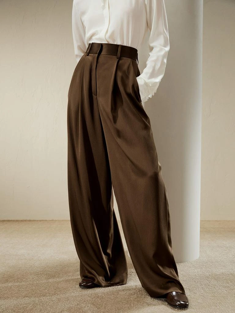 LILYSILK High-Waisted Wide Leg Dense Silk Pants for Women 1