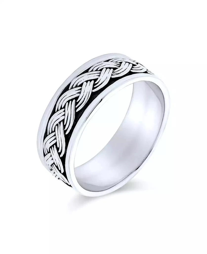 Bling Jewelry Silver Braided Rope Band Ring