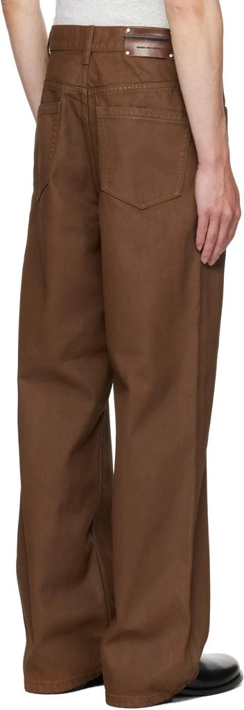 Dries Van Noten Brown Coated Loose Fit Jeans 3
