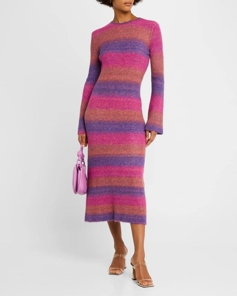 SIMONMILLER Axon Distorted Stripe Knit Dress 3