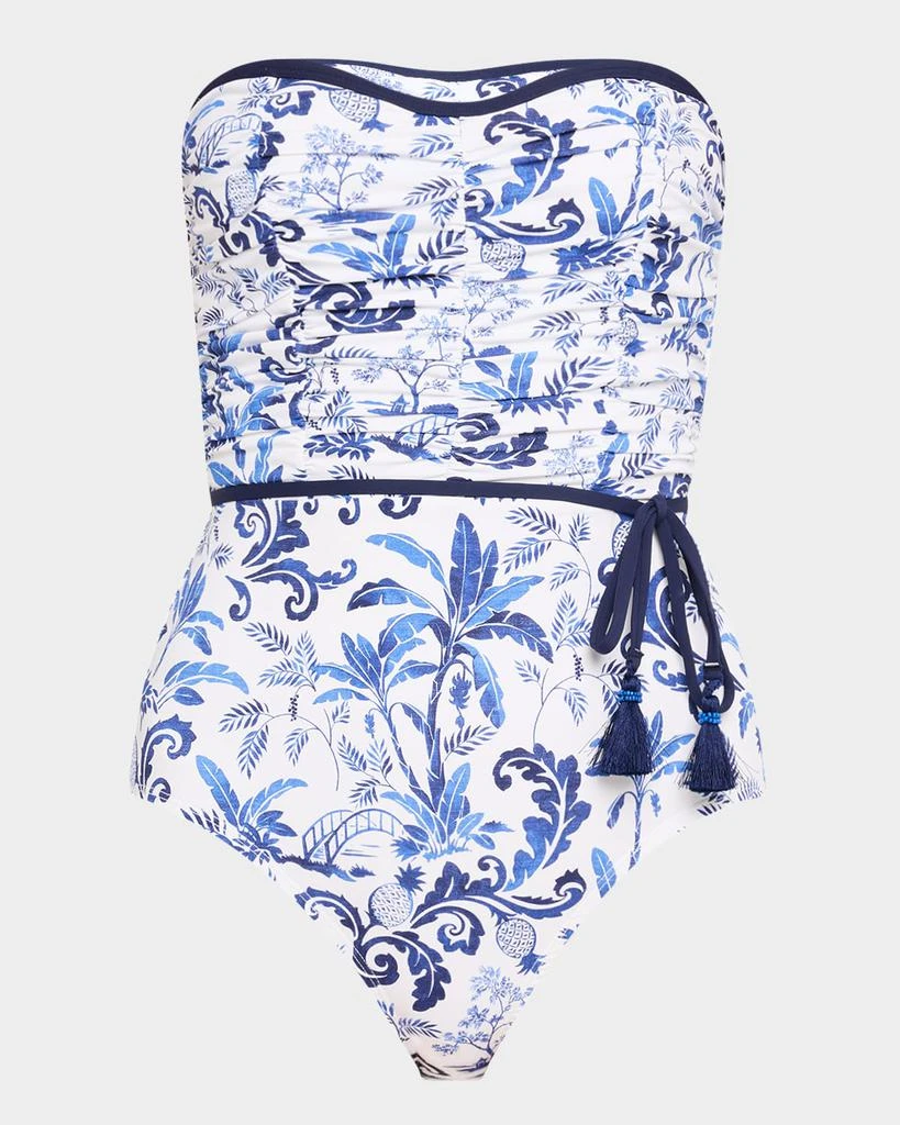 Tommy Bahama Terrazzo Tile Bandeau One-Piece Swimsuit 1