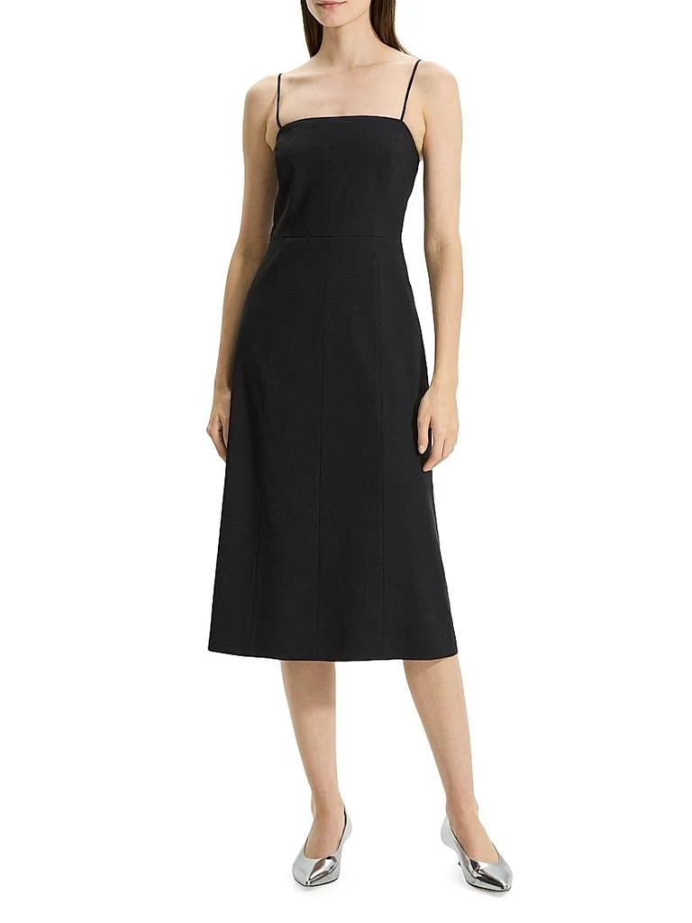 Theory Strappy Linen-Blend Midi-Dress 2