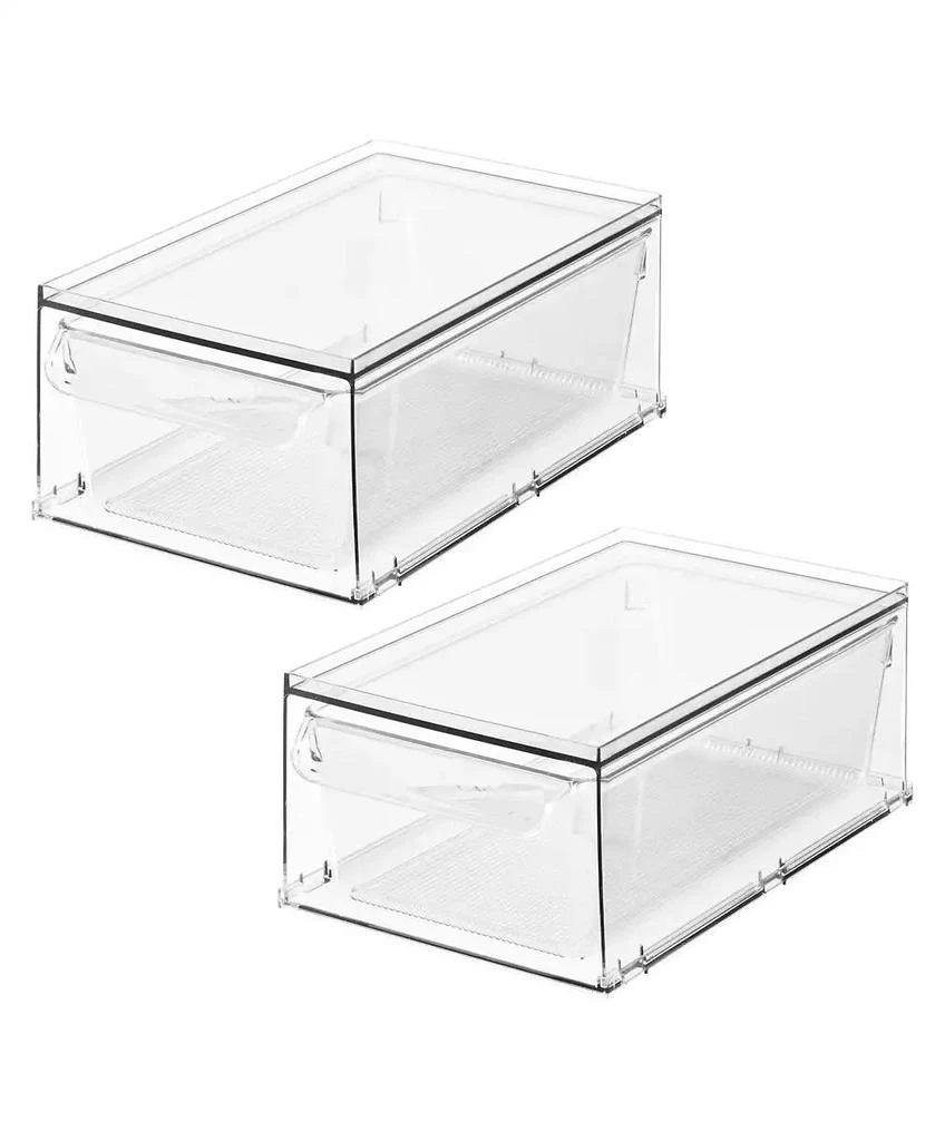iDesign Stackable Kitchen Storage Drawer - Set of 2 - Clear 8