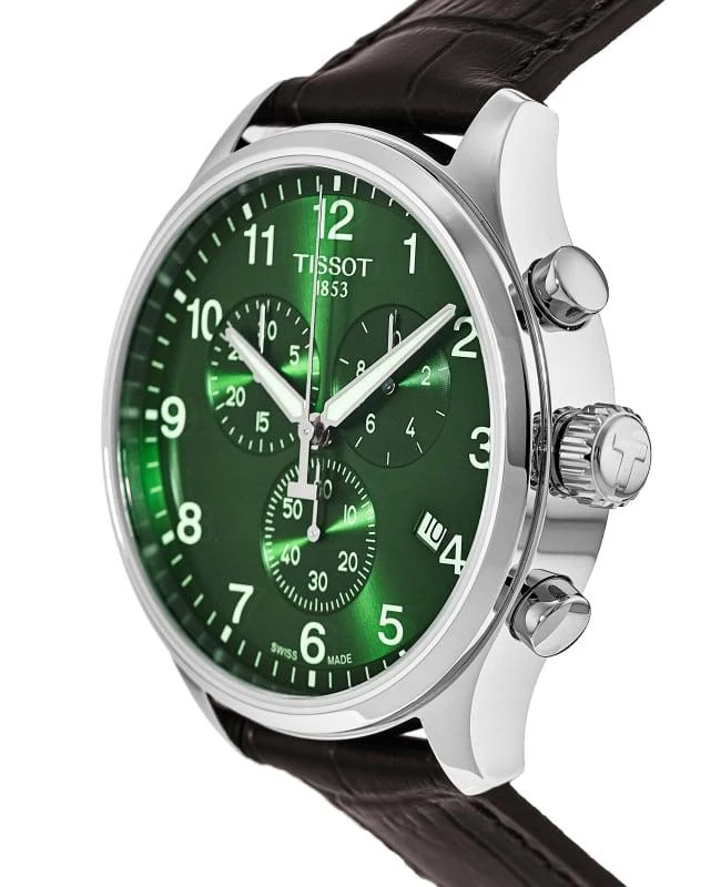 Tissot Tissot Chrono XL Classic Quartz Chronograph Green Dial Brown Leather Strap Men's Watch T116.617.16.092.00 3