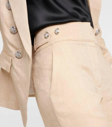 VERONICA BEARD Aubrie linen-blend cropped pants 4