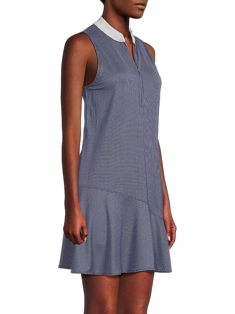 Zero Restriction Izzy Micro-Dot Front-Zip Minidress 4