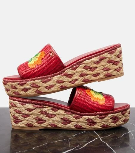 Valentino Bribri raffia espadrille wedges 5