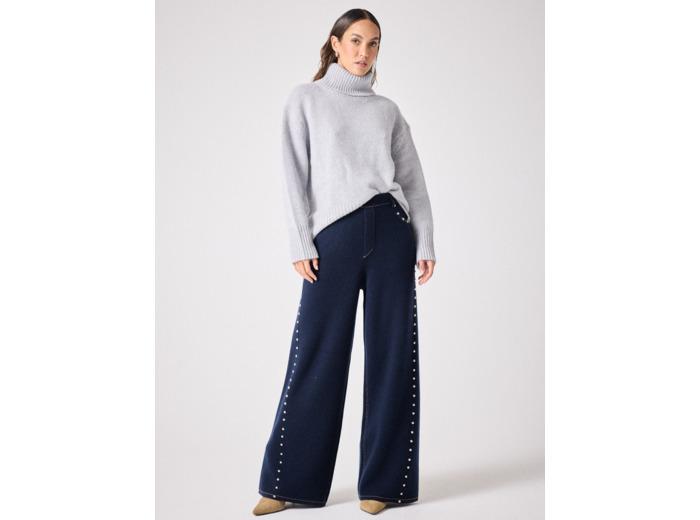 Notshy Pull col roulé cachemire Audrey ACIER