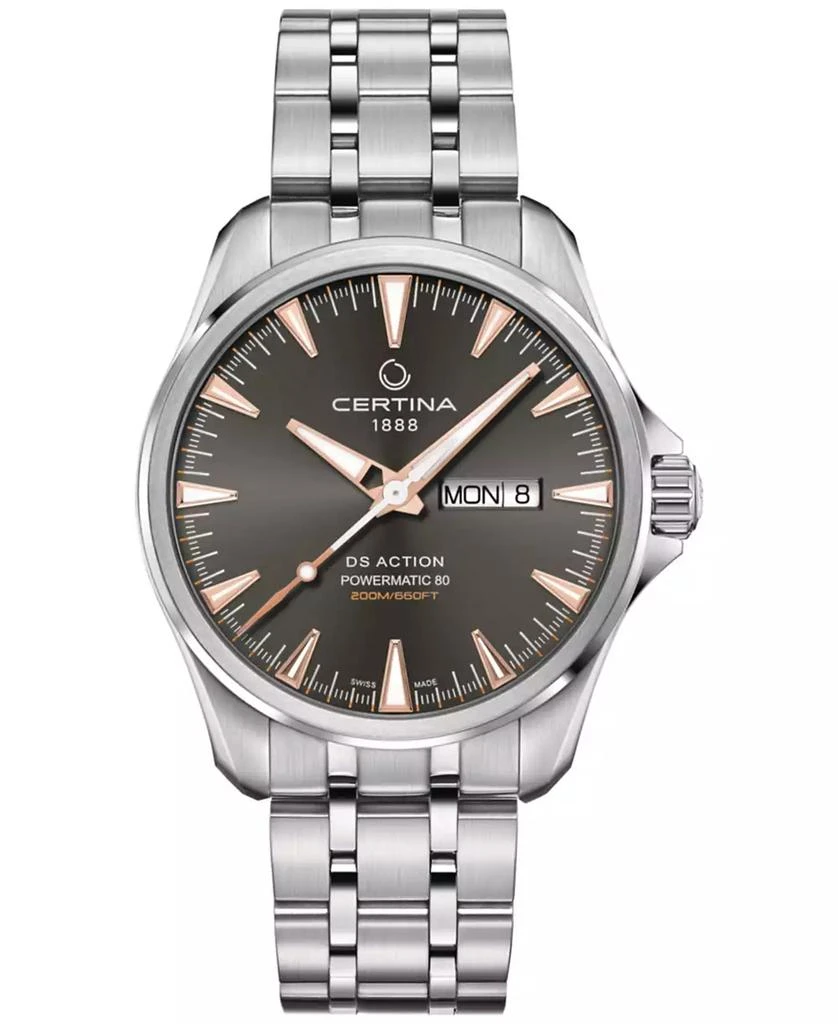 Certina Men's Swiss Automatic DS Action Day-Date Powermatic 80 Stainless Steel Bracelet Watch 41mm 1