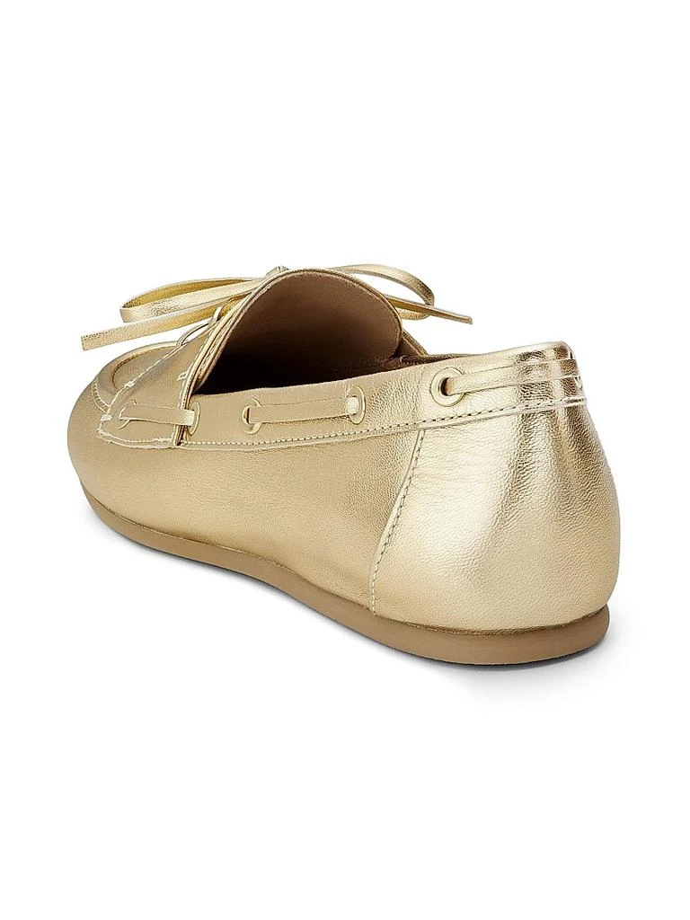 Stuart Weitzman Tinsley Metallic Leather Boat Shoes 3