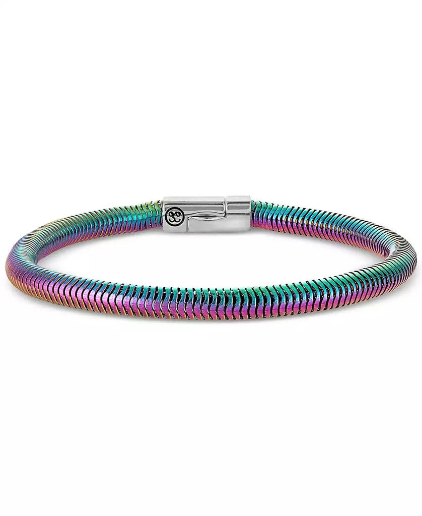 Esquire Men's Jewelry Rainbow Snake Link Chain Bracelet in Anodized Stainless Steel, Exclusively at Macy's 3