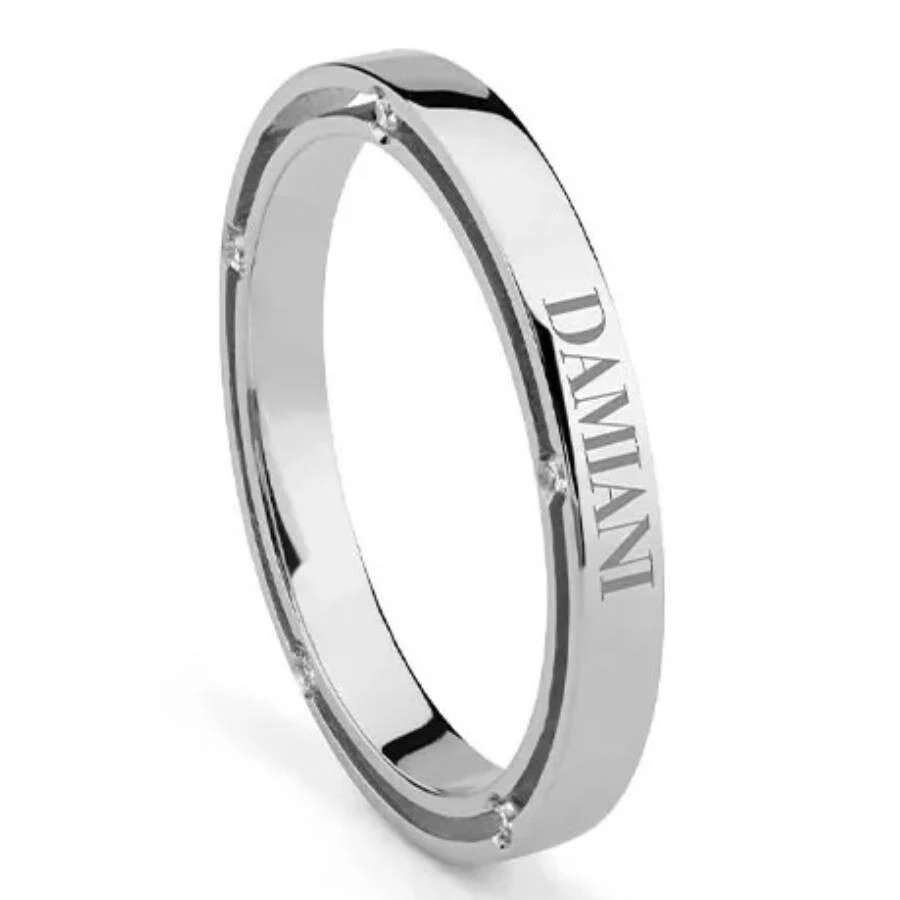 Damiani D.Side 18K White Gold Diamond Wedding Band