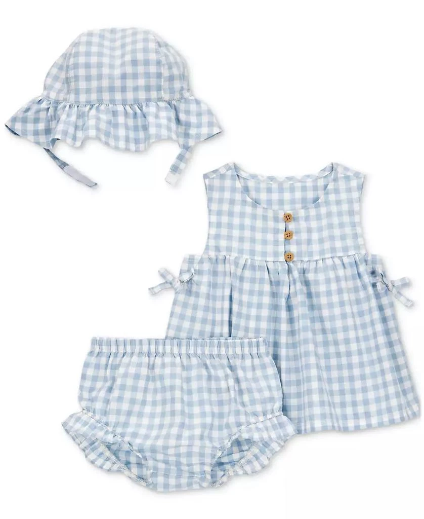Carter's Baby Girls 3-Pc. Cotton Gingham Hat, Top & Shorts Set 1