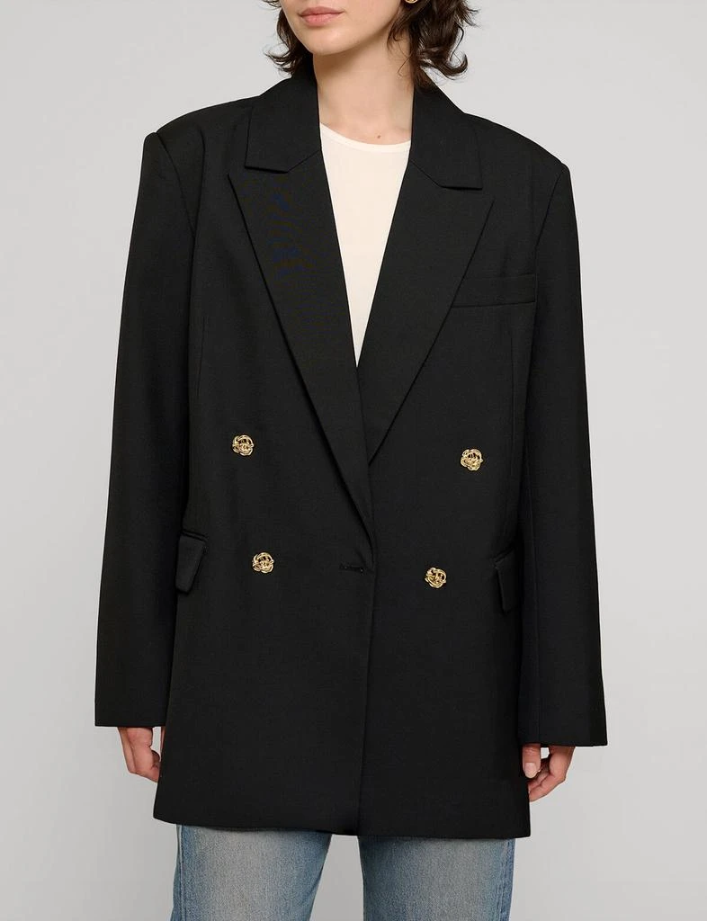 Pixie Market Oversized Wool-Twill Gold-Button Blazer 1