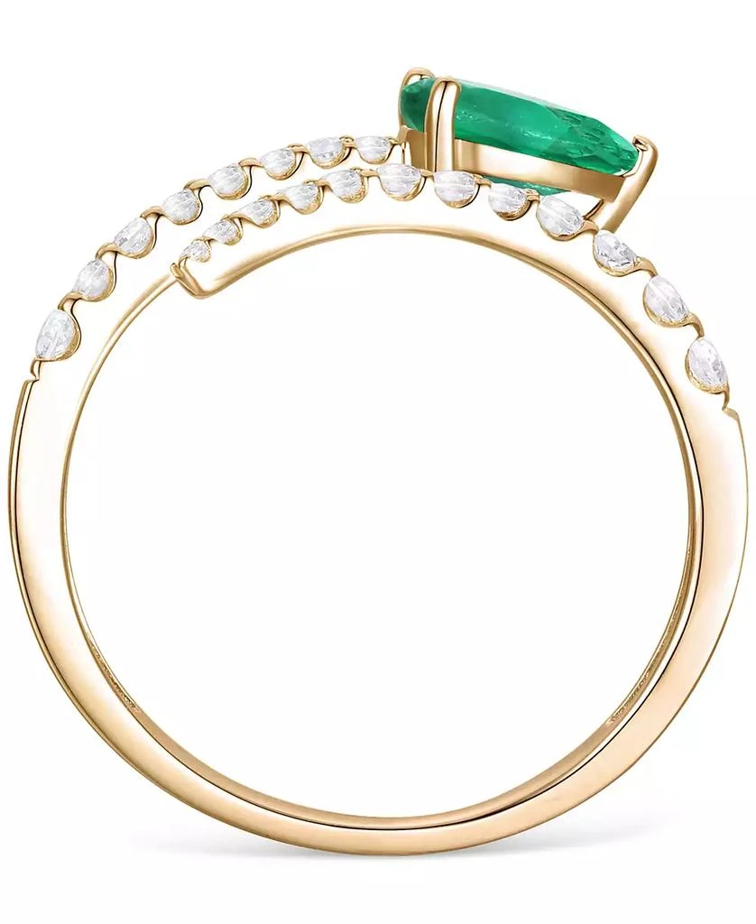 Macy's Emerald (5/8 ct. t.w.) & Diamond Bypass Ring (1/3 ct. t.w.) in 14k Yellow Gold (Also Available in Ruby & Sapphire) 2