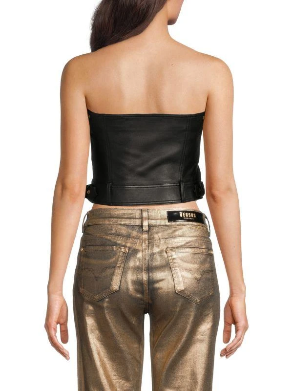 Versace Bandeau Leather Crop Top 2