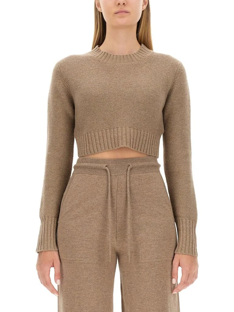 Max Mara Max Mara Crewneck Long-Sleeved Cropped Jumper 3