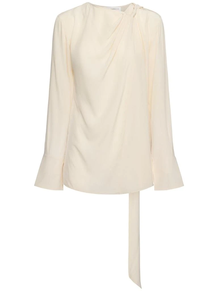 Victoria Beckham Crepe De Chine Top W/ Twist Scarf 1