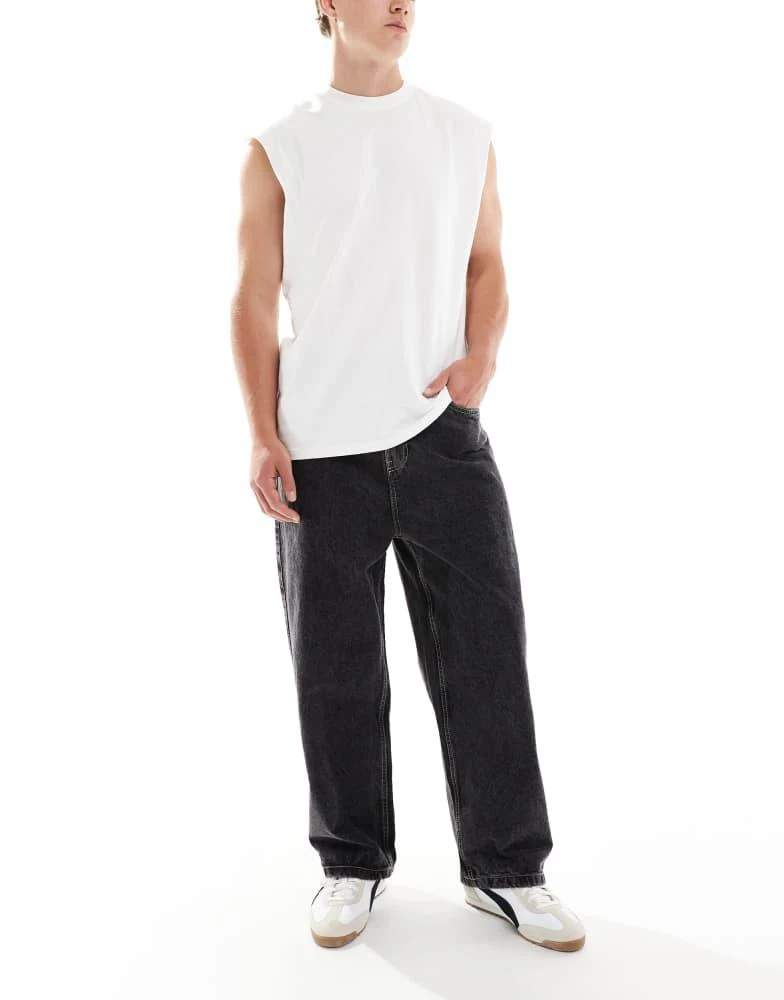 Bershka Bershka loose baggy fit jeans in black 1