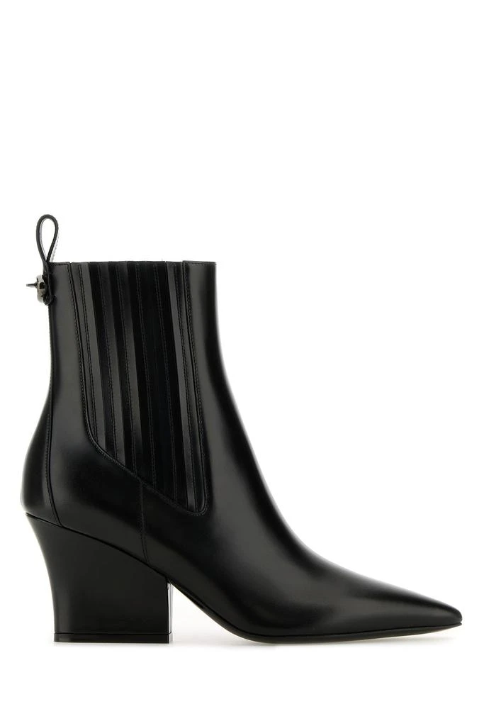 Valentino Black leather VLogo Lockette ankle boots