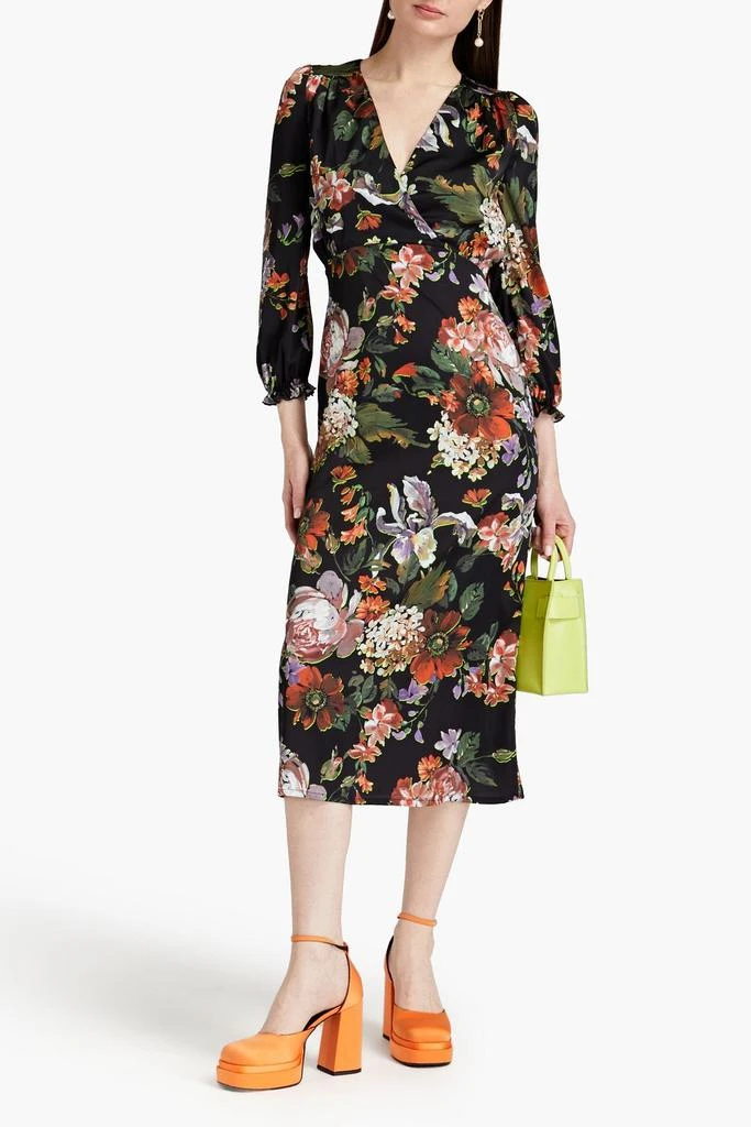 VIVETTA Floral-print stretch-satin midi dress 2