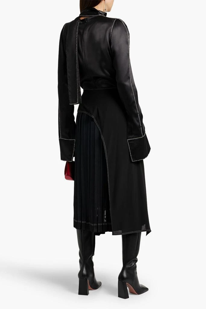 3.1 PHILLIP LIM Layered pleated crepe and georgette midi skirt 3