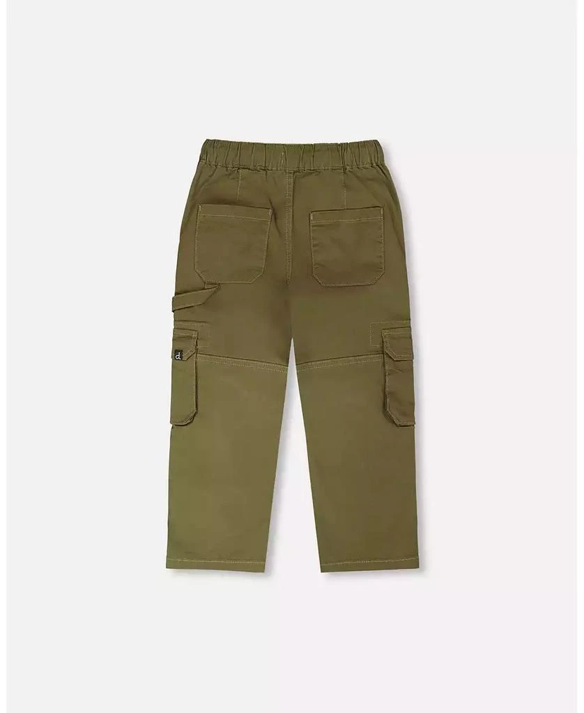Deux par Deux Baby Boys Stretch Twill Carpenter Pants Dark Khaki Green 3
