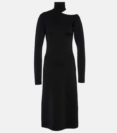 Salvatore Ferragamo Mockneck jersey midi dress 1