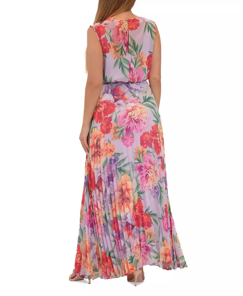 Donna Ricco Women's Floral-Print Pleated Maxi Dress 3