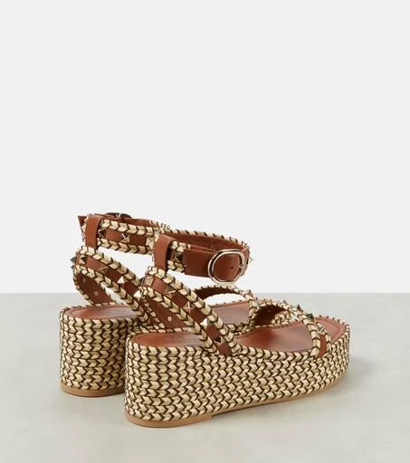 Valentino Rockstud leather espadrille wedges 3