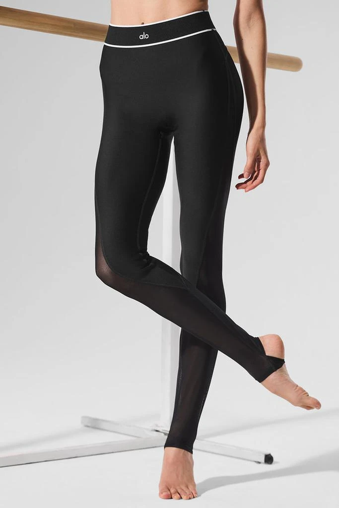 Alo Airlift Mesh High-Waist Darling Stirrup Legging - Black 1