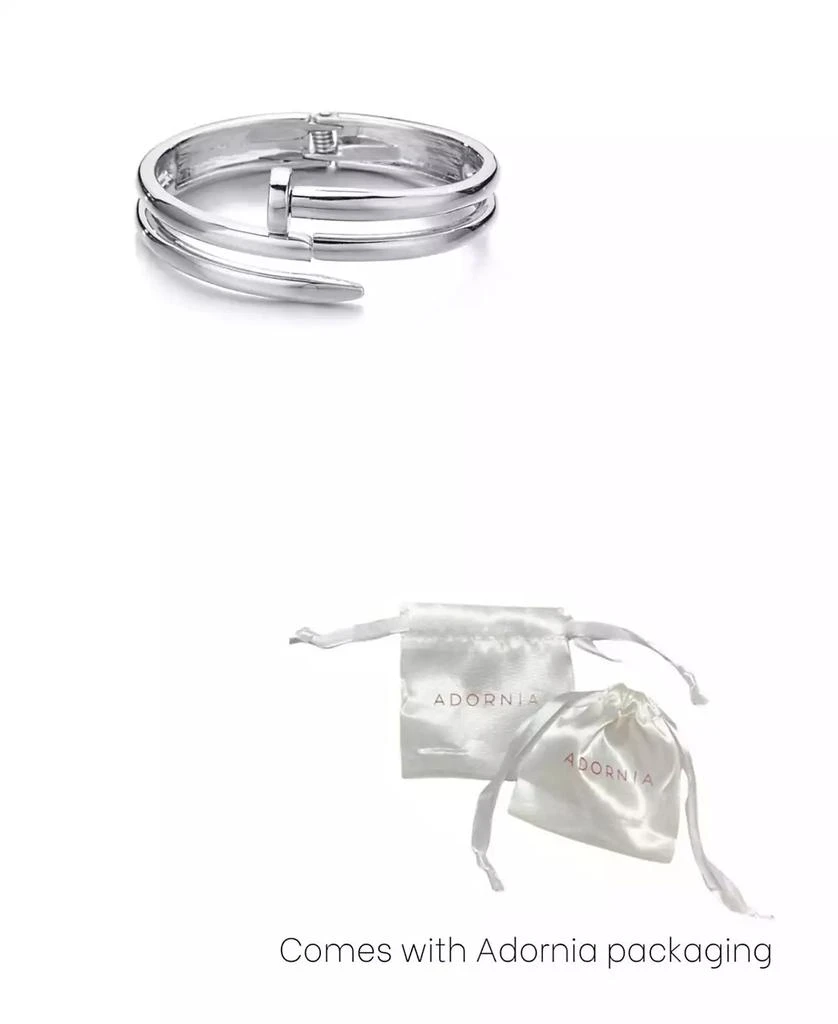 ADORNIA Silver Hinge Nail Cuff Bracelet 2