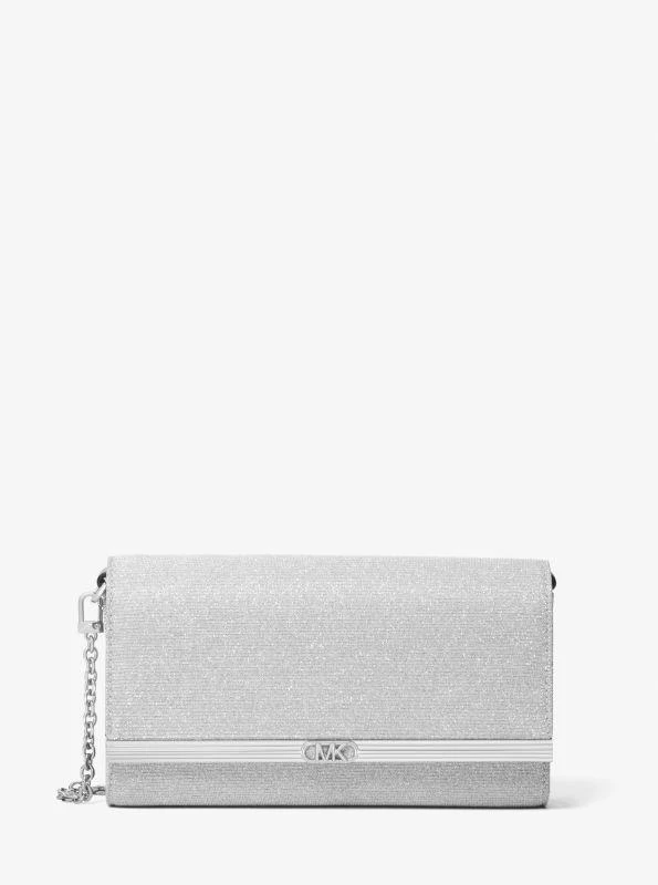 Michael Kors Mona Large Glitter Chain Mesh Clutch 1