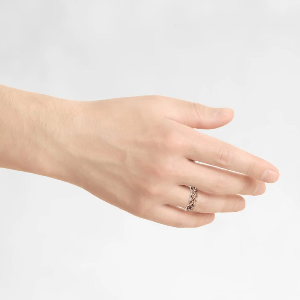 Pompeii3 Men
s 6mm Solid 14k Gold Wedding Band Braided Anniversary Ring 3