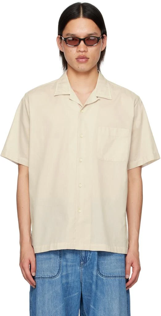 Nanamica Off-White Open Collar Shirt 1