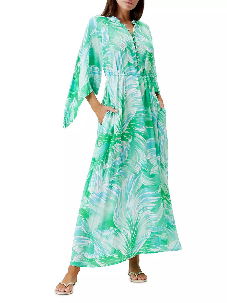 Melissa Odabash Edith Palm Print Cover-Up Maxi Dress