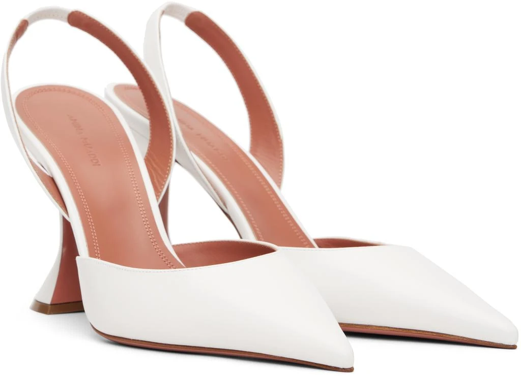 Amina Muaddi White Holli Sling 95 Heels 4