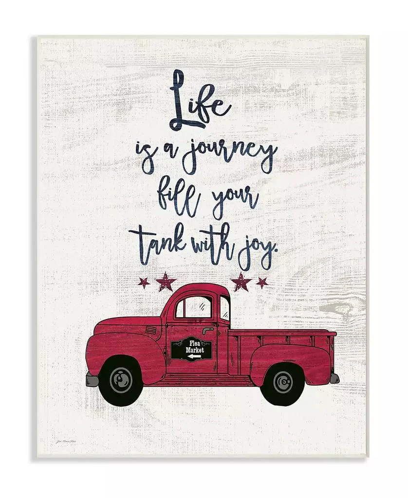 Stupell Industries Fill Your Tank With Joy Vintage-Inspired Truck Illustration Wall Plaque Art, 10" x 15" 1