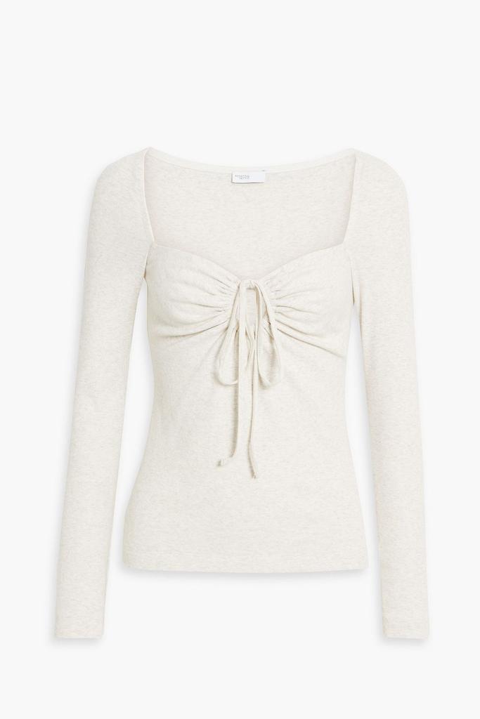 ROSETTA GETTY Ruched cutout cotton-jersey top