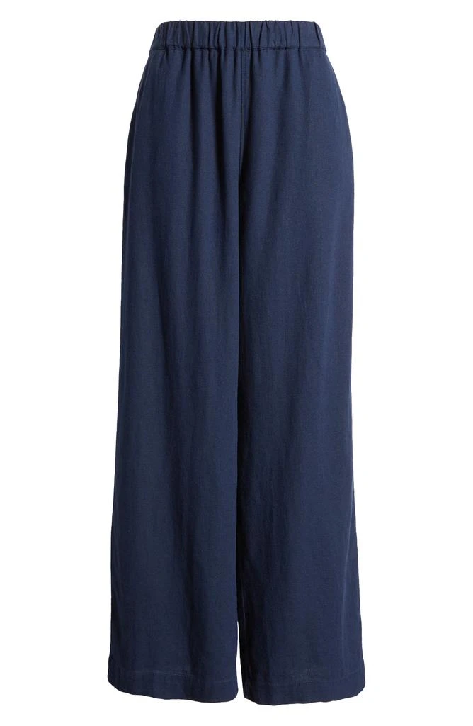 Caslon Wide Leg Pull-On Linen Blend Pants 5