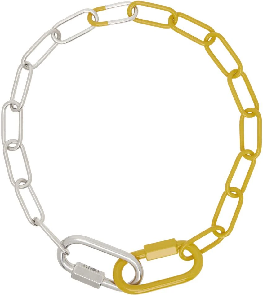 MM6 Silver 
Yellow Carabiner Necklace