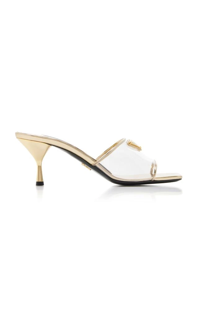 Prada Prada - Logo-Detailed PVC Mules - Gold - IT 37 - Moda Operandi 1