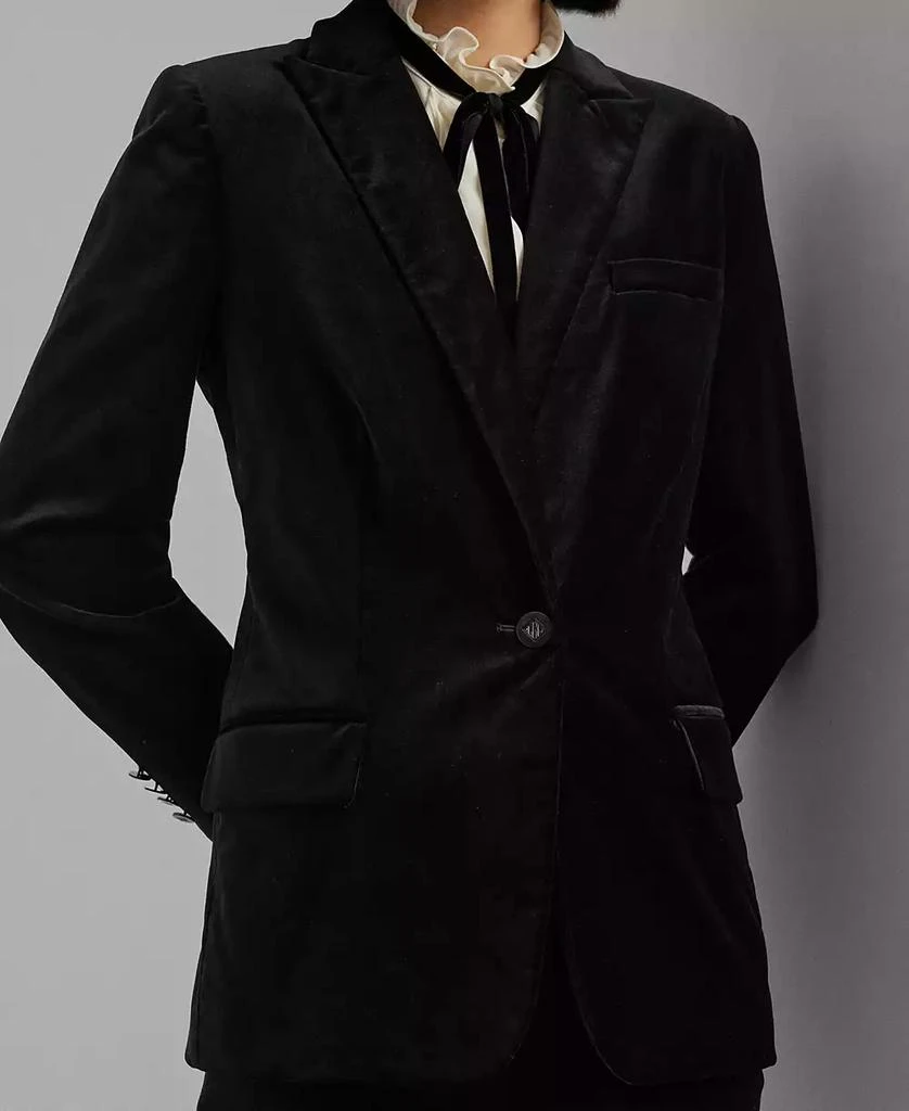 Ralph Lauren Women's Stretch Velvet Blazer, Regular & Petite 3