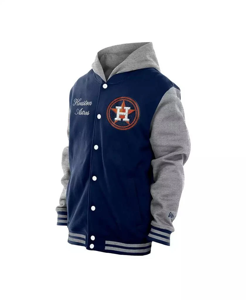 New Era Men's Navy Houston Astros Throwback Prep Full-Snap Hoodie Jacket 2