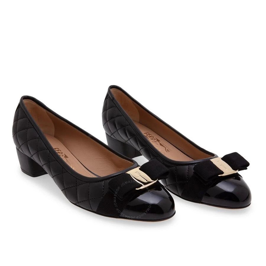 Salvatore Ferragamo Salvatore Ferragamo Quilted Vara Bow Pumps In Black 3