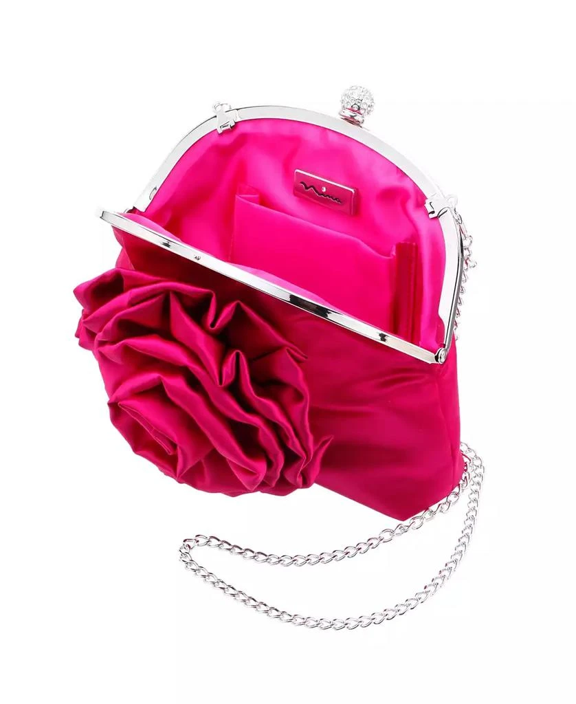 Nina Flower Embellished Frame Crossbody Clutch 4