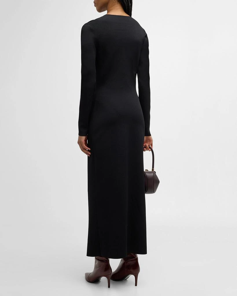 Brandon Maxwell Emm Crewneck Long-Sleeve Maxi Cardigan Dress 4